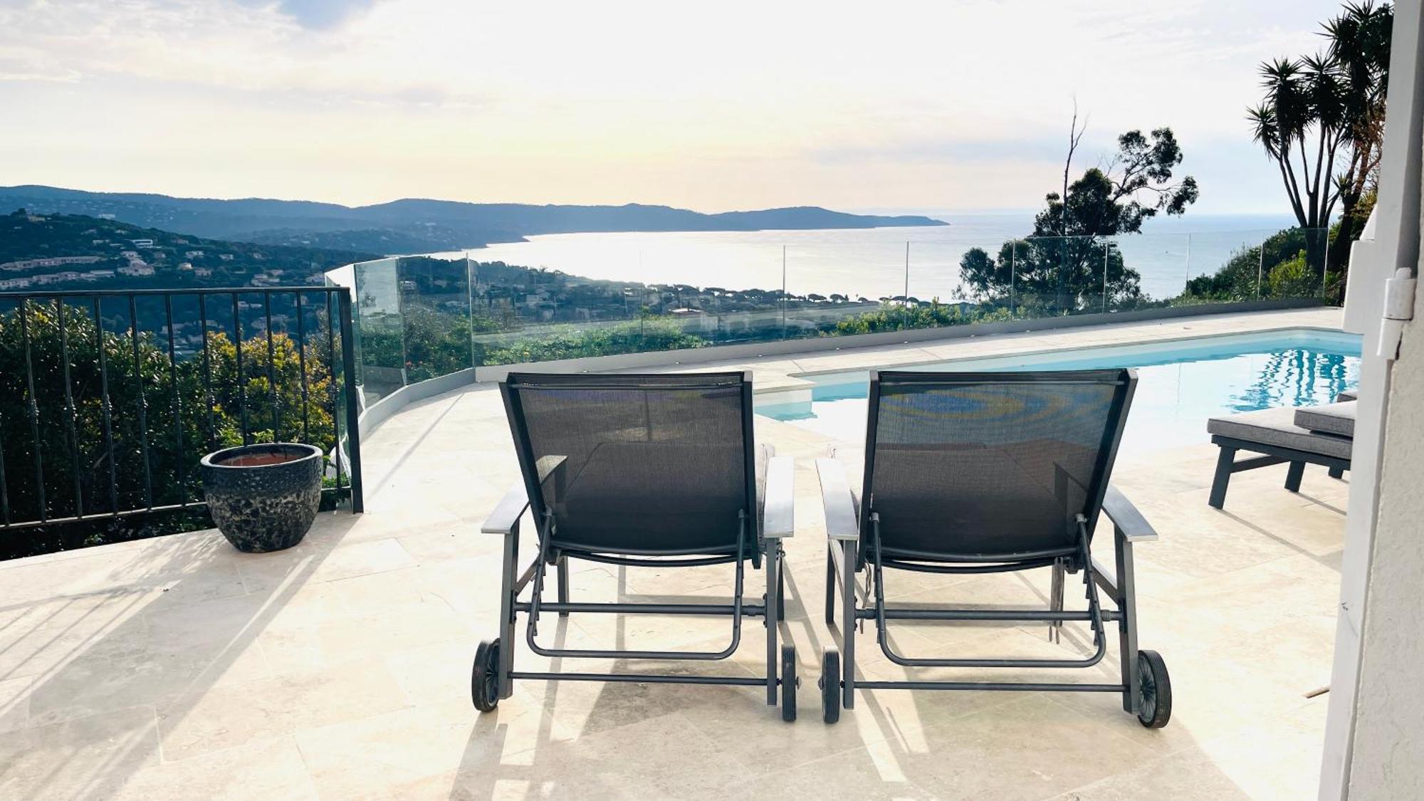 Villa Cacharelle Vue Mer Piscine Кавалере-сюр-Мер Екстериор снимка