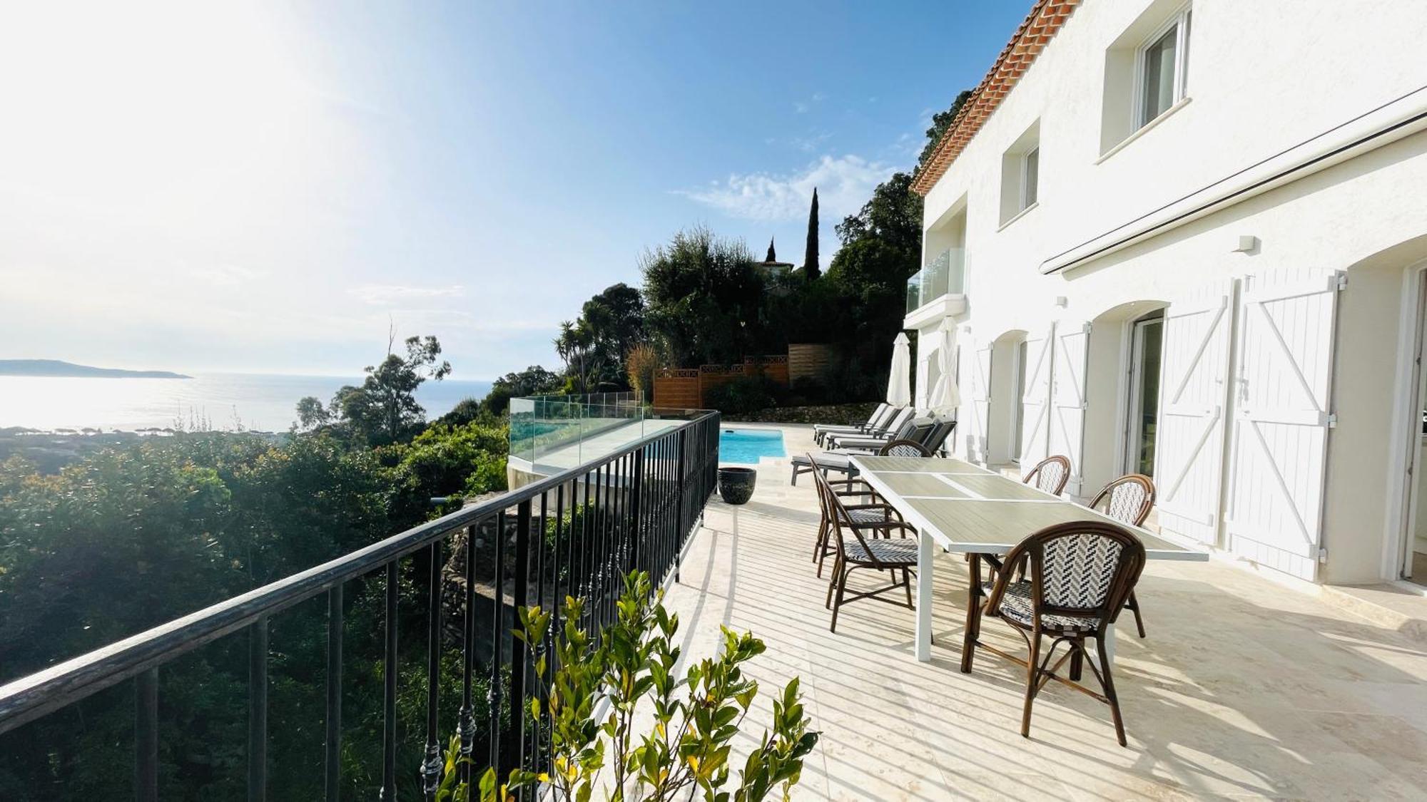Villa Cacharelle Vue Mer Piscine Кавалере-сюр-Мер Екстериор снимка